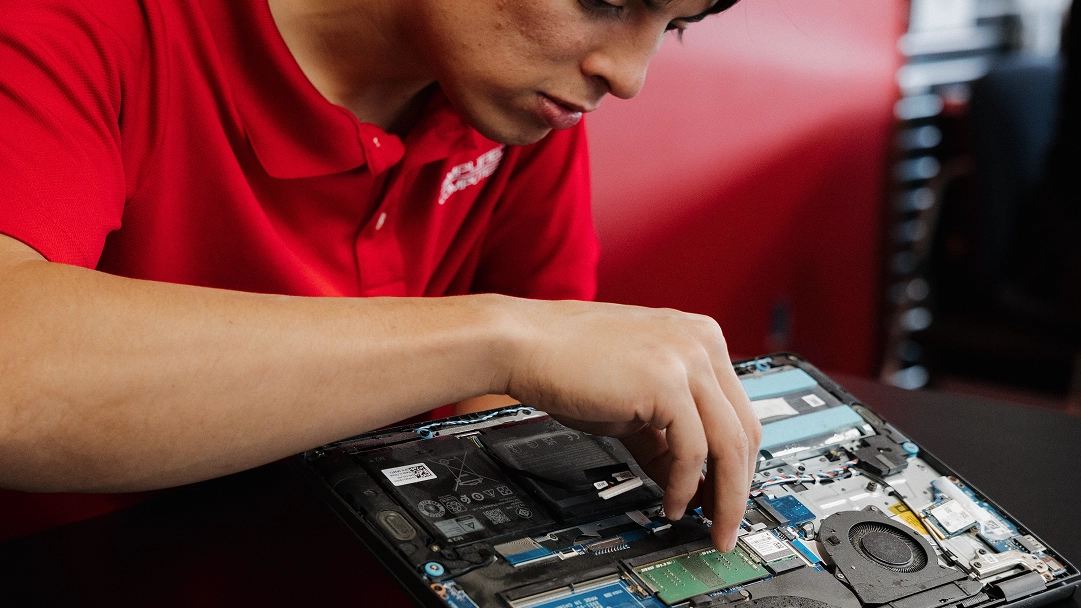 Laptop hardware repair in progress at Simplified Computers.