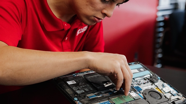 Laptop hardware repair in progress at Simplified Computers.