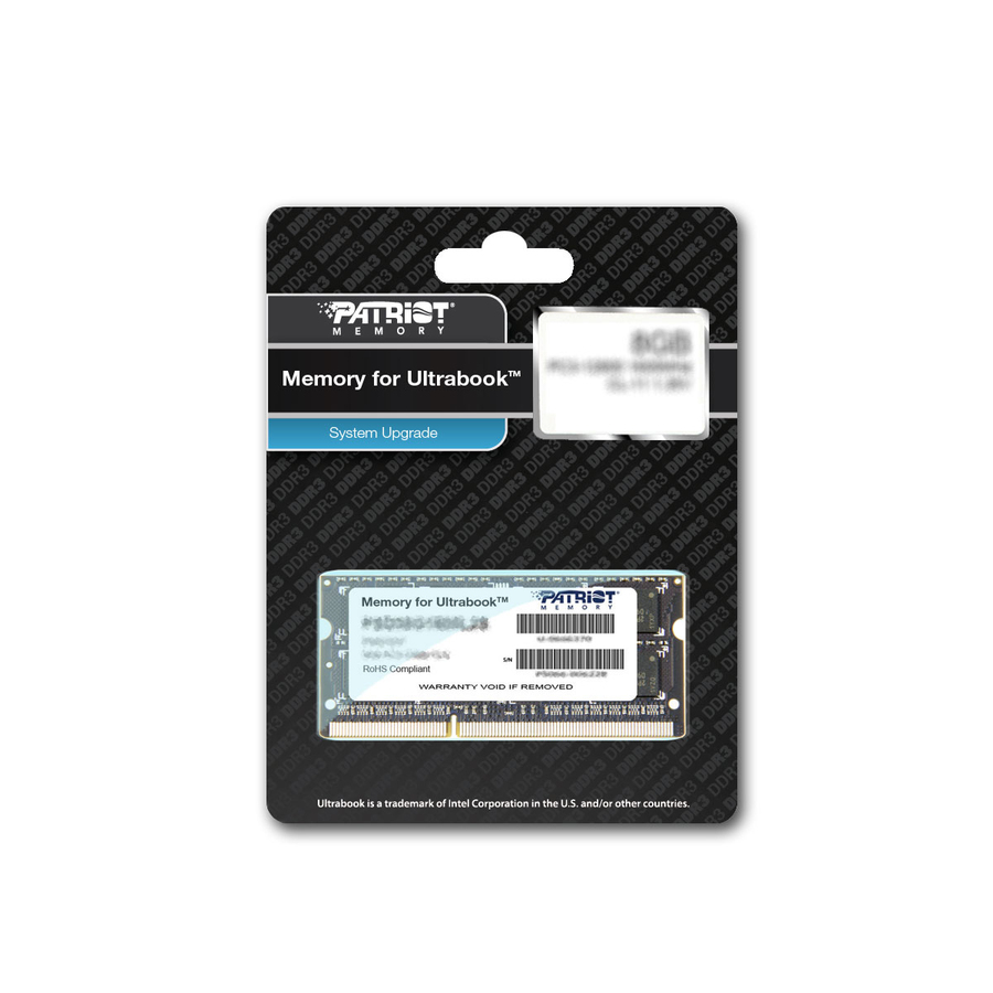 [15-8GBNB1600] Patriot Memory 8GB PC3-12800 (1600MHz) Ultrabook SODIMM