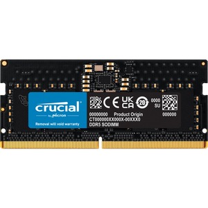 [15CrucialCT8G48C40S5] Micron 8GB DDR5 SDRAM Memory Module - For Notebook - 8 GB (1 x 8GB) - DDR5-4800/PC5-38400 DDR5 SDRAM - 4800 MHz Dual-rank Memory - CL40 - 1.10 V - Non-ECC - Unbuffered - 262-pin - SoDIMM - Lifetime Warranty