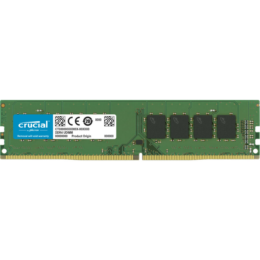 Micron 8GB DDR4 SDRAM Memory Module - For Desktop PC, Computer - 8 GB (1 x 8GB) - DDR4-2666/PC4-21300 DDR4 SDRAM - 2666 MHz - CL19 - 1.20 V - Non-ECC - Unbuffered - 288-pin - DIMM - Lifetime Warranty