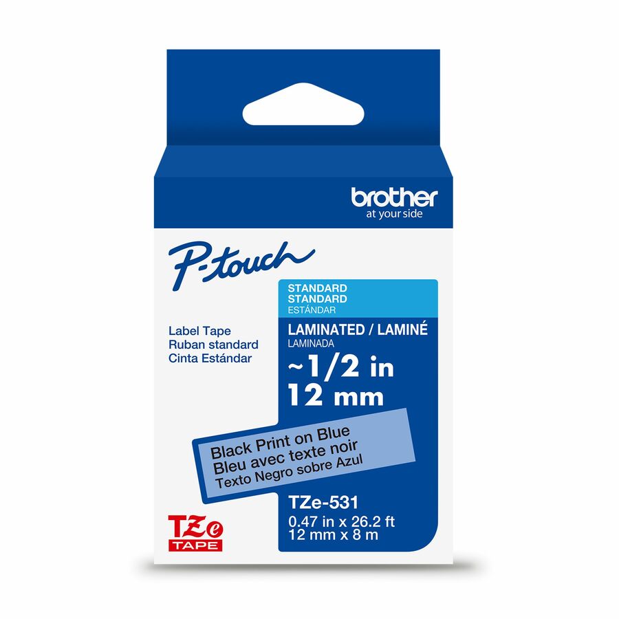 Brother Genuine P-touch TZe531 BK on BK Label Tape, Laminated, 12mmX8m