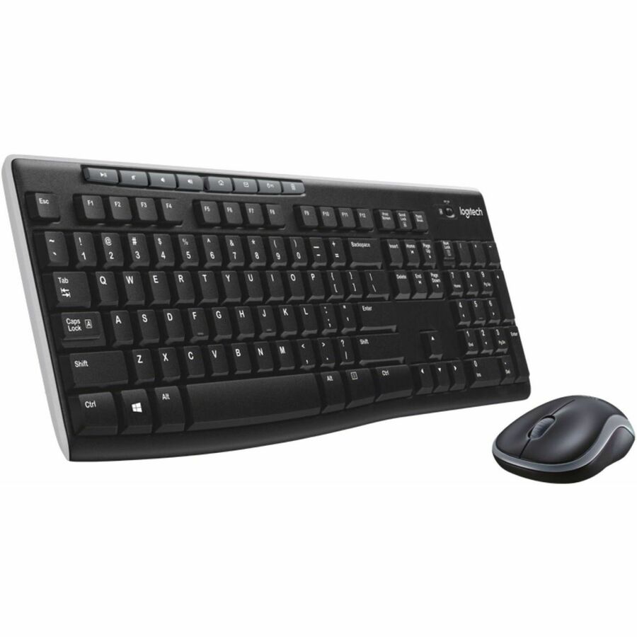 [12LogMK270] Logitech MK270 Wireless Keyboard and Mouse Combo for Windows, 2.4 GHz Wireless, Compact Mouse, Black