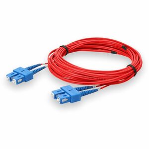 AddOn 2m SC to SC Red OS2 Duplex OFNP (Plenum-Rated) SMF Fiber Patch Cable