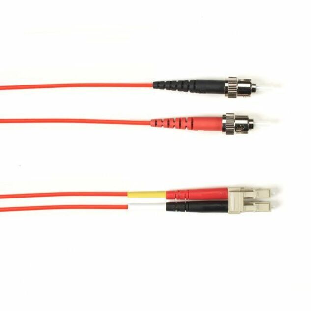 Black Box Fiber Optic Duplex Patch Network Cable - 9.80 ft Fiber Optic Network Cable for Network Device - First End: 2 x ST Network - Male - Second End: 2 x LC Network - Male - 1 Gbit/s - Patch Cable - OFNR - Red - TAA Compliant