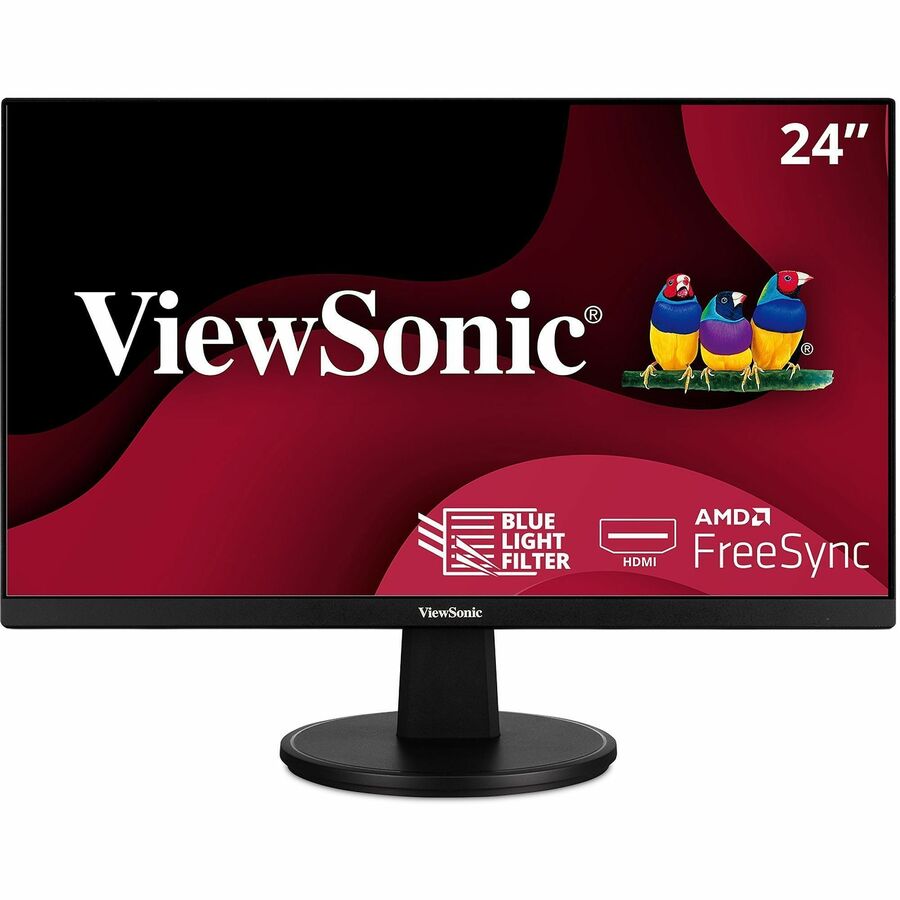 [19View24FHD-VA2447] ViewSonic VA2447-MH 24 Inch Full HD 1080p Monitor with Ultra-Thin Bezel, AMDFreeSync, 75Hz, Eye Care, and HDMI, VGA Inputs for Home and Office