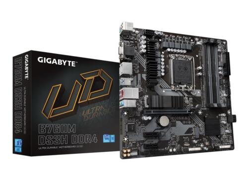 [20B760M-DS3H-DDR4] GIGABYTE Motherboard - Supports Intel Core 14th Gen CPUs, 6+2+1 Phases Digital VRM, up to 5333MHz DDR4 (OC), 2xPCIe 4.0 M.2, 2.5GbE LAN, USB 3.2 Gen2