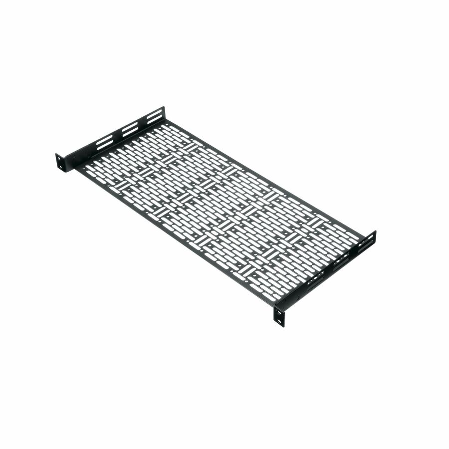 Middle Atlantic UFA Series 1RU Small Device Rack mounted Rack Shelf - 8in Depth - For Rack - 1U Rack Height - Rack-mountable - Black - Steel - 35 lb Maximum Weight Capacity