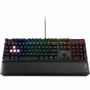 Asus ROG Strix Scope Gaming Keyboard - Cable Connectivity - USB 2.0 Type A Interface - RGB LED - Windows Lock Key Hot Key(s) - PC - Mechanical/MX Keyswitch - Black