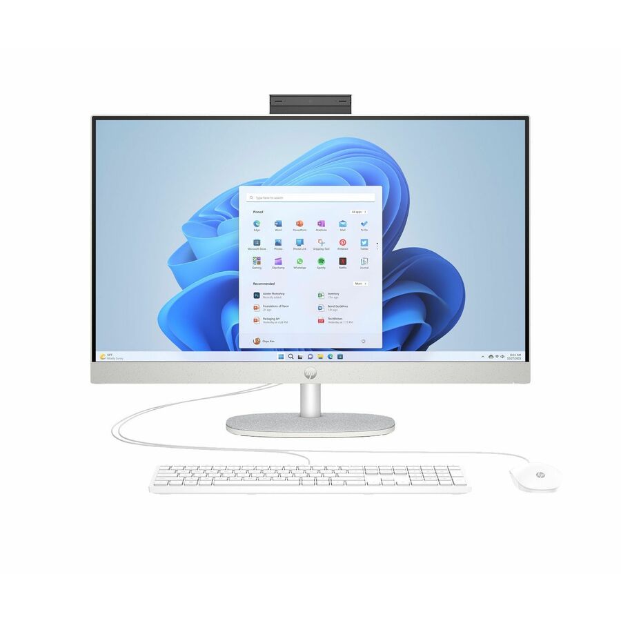 HP 27-cr0000a 27-cr0307c All-in-One Computer - AMD Ryzen 5 7520U - 16 GB - 1 TB PCI Express NVMe SSD - 27" Full HD Touchscreen - Desktop - Shell White - Refurbished