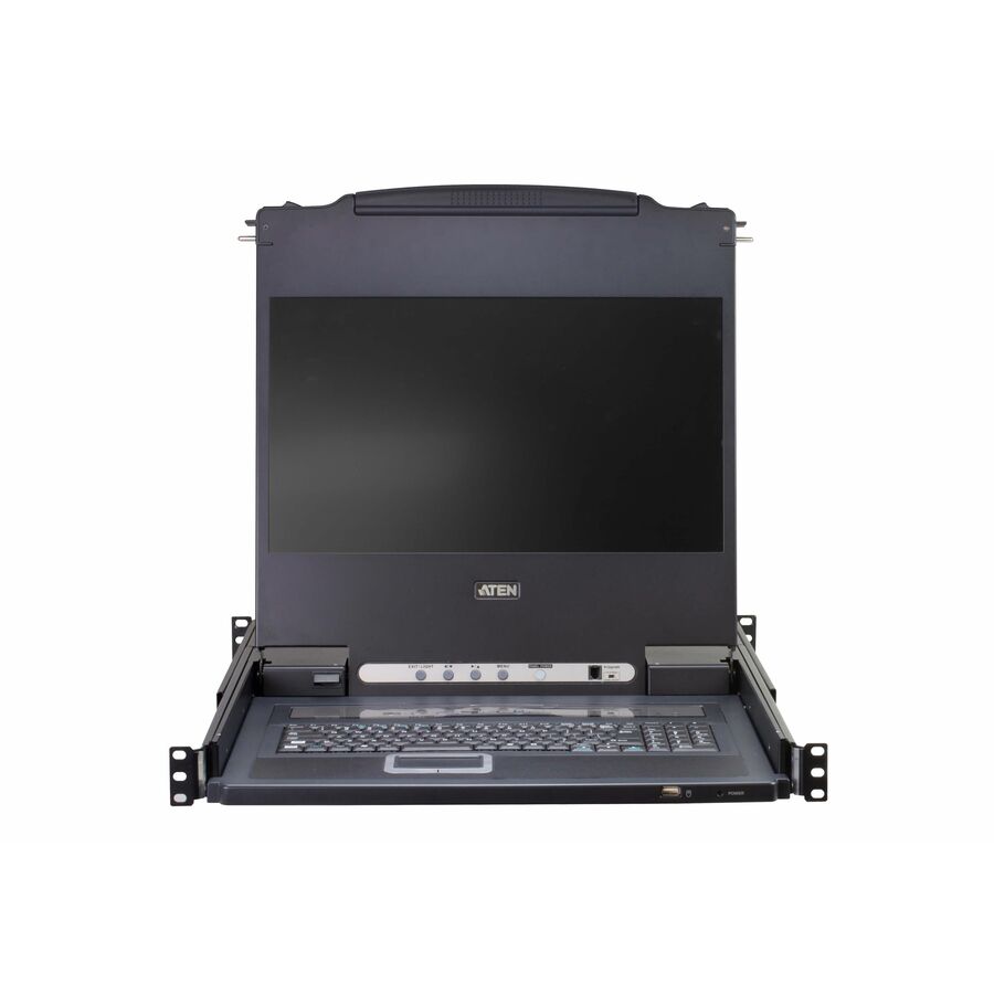 ATEN 8-Port PS/2-USB VGA Single Rail LCD KVM Switch