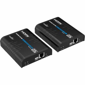 Rocstor TrueReach Video Extender Transmitter/Receiver - 656.17 ft Range - 2 x Network (RJ-45) - 5 x USB - 1 x HDMI In - 1 x HDMI Out - 1080p, 720p, 576p, 480p - 4K - 4096 x 2160 - Category 5e, Category 5, Category 6 - Computer, DVD, Gaming, Display, HDTV, Projector, Keyboard, Mouse