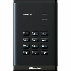 iStorage diskAshur3 4 TB Portable Solid State Drive | Black | Incorporated Common Criteria EAL 5+ | PIN protected | AES 256-bit Full Disk Hardware Encryption | Dust/Water Resistant | TAA Compliant