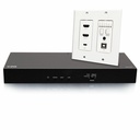 C2G HDBaseT Dual 4K HDMI Extender + USB C, 3.5mm and USB B to A over Cat - HDMI Wall Plate to Receiver Box - 4K 60Hz