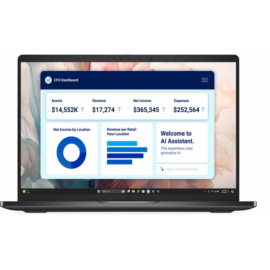 Dell Pro 14 Premium PA14250 14" Touchscreen Copilot+ PC Notebook - QHD+ - 60 Hz - Intel Core Ultra 7 268V - vPro Technology - Intel Evo Platform - 32 GB - 512 GB SSD - English (US) Keyboard - Smart Card Reader - Magnetite