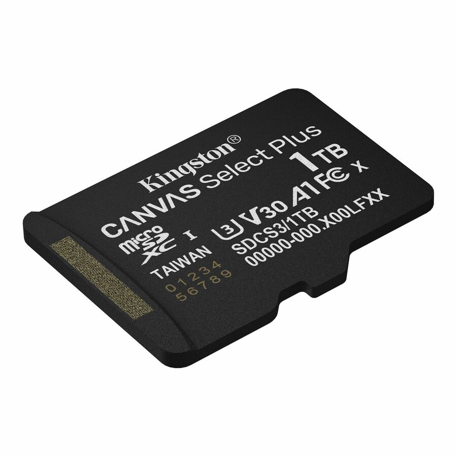 Kingston Canvas Select Plus 1 TB Class 10/UHS-I (U3) V30 microSDXC - 150 MB/s Read