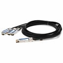 AddOn MSA and TAA Compliant 400GBase-CU QSFP-DD 400G to 4xQSFP56 100G PAM-4 Direct Attach Cable (Passive Twinax, 3m)