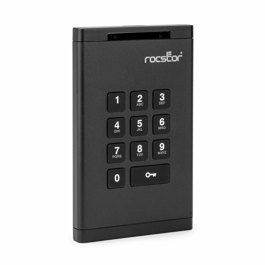 Rocstor DataSecure EX20 1 TB Portable Rugged Hard Drive - External - Black - TAA Compliant
