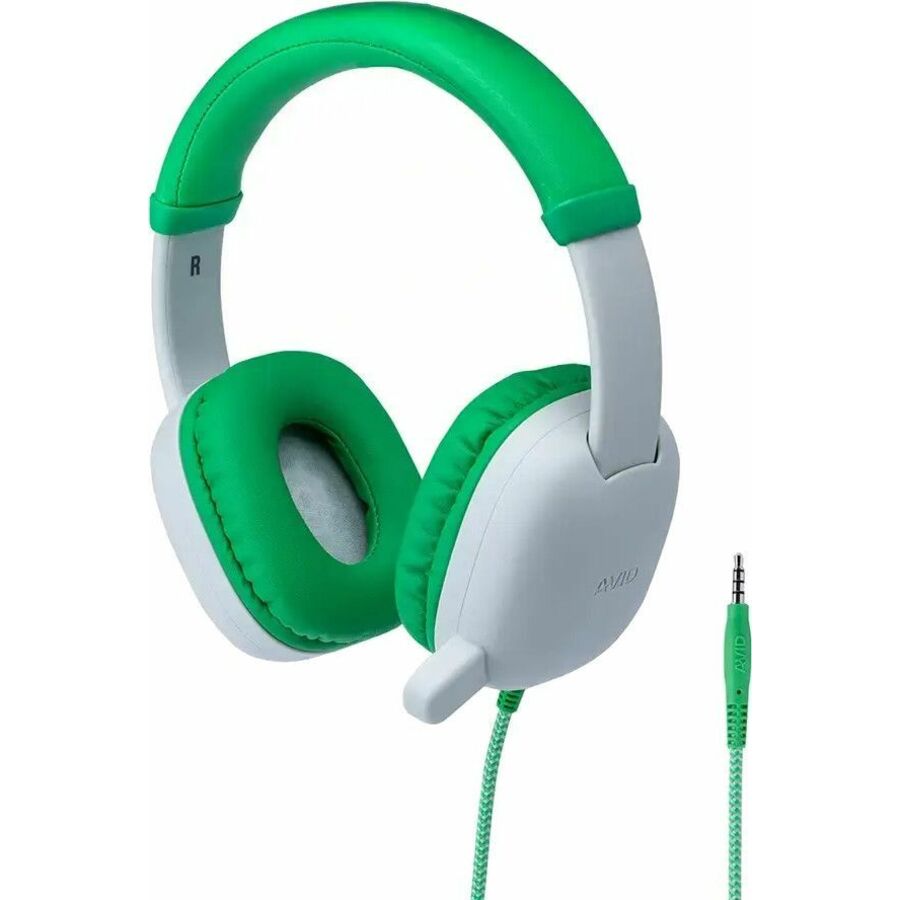 AVID WonderEars AP-400 Headset - Stereo - Mini-phone (3.5mm) - Wired - 32 Ohm - 20 Hz to 20 kHz - Over-the-head, On-ear - Binaural - Supra-aural - 5 ft Cable - Omni-directional Microphone - Green, White