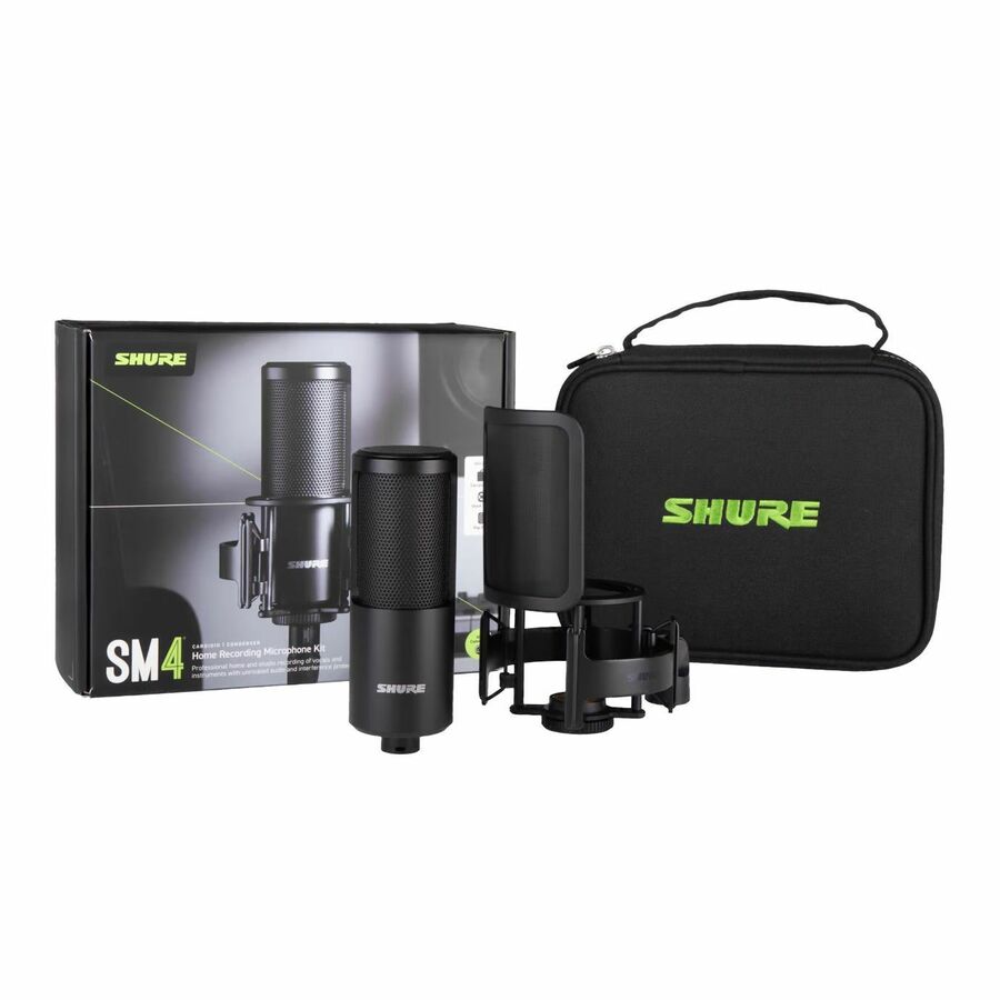 Shure SM4 Rugged Wired Condenser Microphone for Home Studio, Vocals, Stage, Studio, Home, Recording