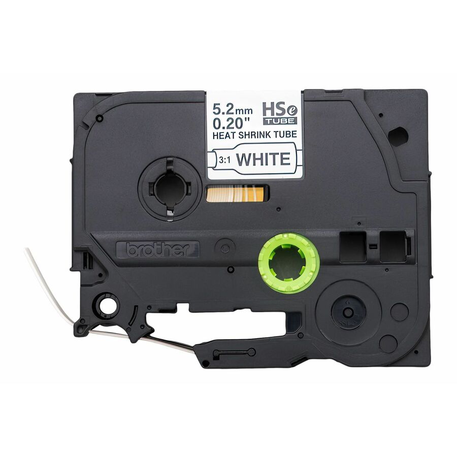 Brother Laminated Tape for P-touch Label Marker - - DiameterTape - Black on White - Laminated - Heat-shrinkable - For Label Maker - 1 Each
