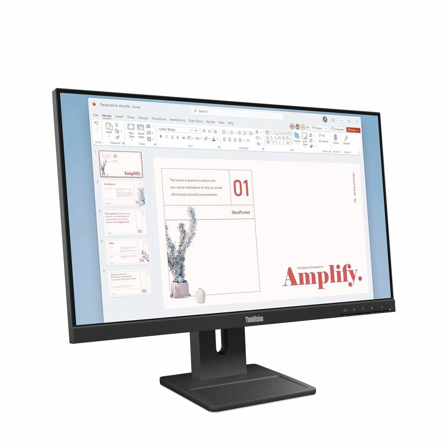 Lenovo ThinkVision E24-40 24" Class Full HD LED Monitor - 16:9 - Raven Black - 23.8" Viewable - In-plane Switching (IPS) Technology - WLED Backlight - 1920 x 1080 - 16.7 Million Colors - 250 Nit - 4 ms - 100 Hz Refresh Rate - Speakers - Swivel, Height, Pivot, Tilt - HDMI - VGA - DisplayPort - VESA Mount Compatible