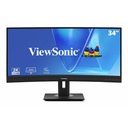 ViewSonic VG3456CA 34 Inch 1440p Ultrawide Docking Monitor, Curved IPS Display for Smooth Home and Office Productivity, Full Ergonomic Adjustability, 100W USB-C, RJ45, and HDMI Inputs
