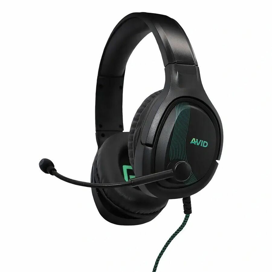 AVID AVIGA AP-1000 Gaming Headset - Stereo - Mini-phone (3.5mm) - Wired - 32 Ohm - 50 Hz to 20 kHz - On-ear, Over-the-head, Over-the-ear - Binaural - Circumaural - 5 ft Cable - Noise Cancelling, Bi-directional Microphone - Noise Canceling - Black