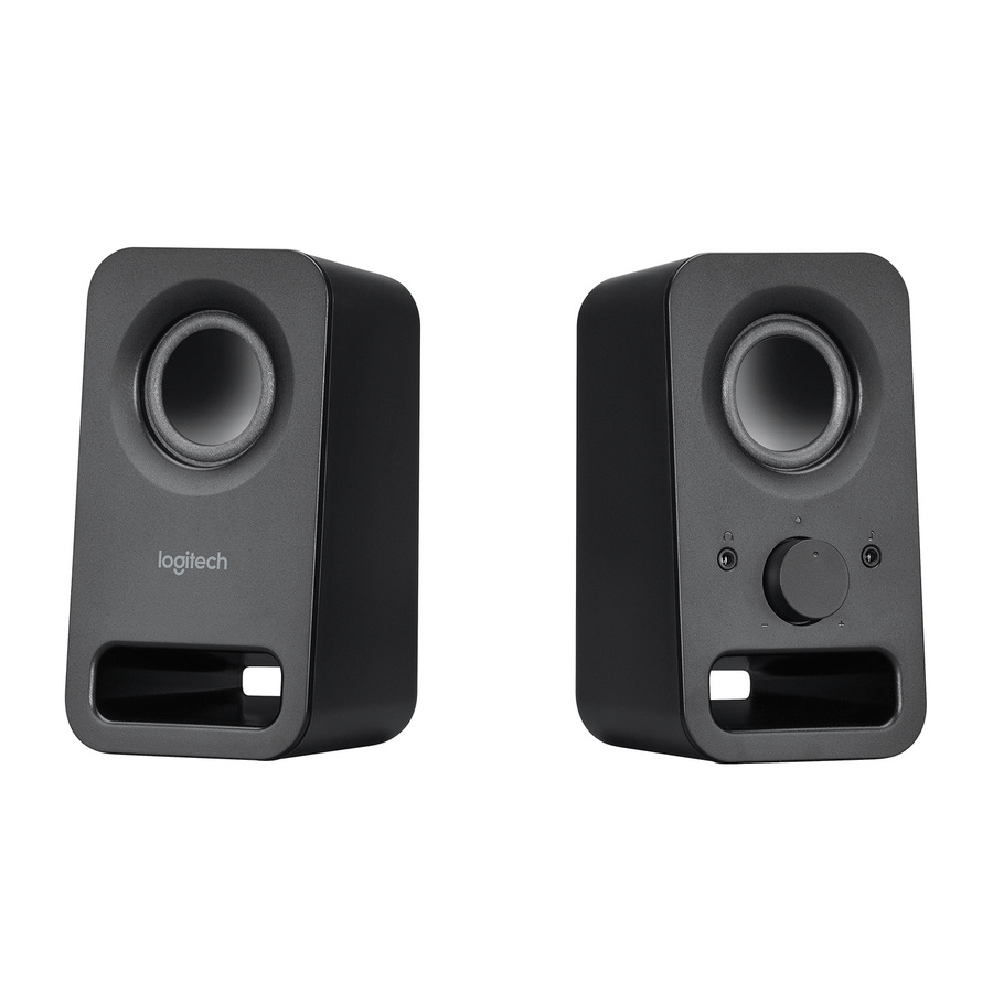 [29LogZ150] Logitech Multimedia Speakers Z150 with Clear Stereo Sound (Midnight Black, 3W RMS)