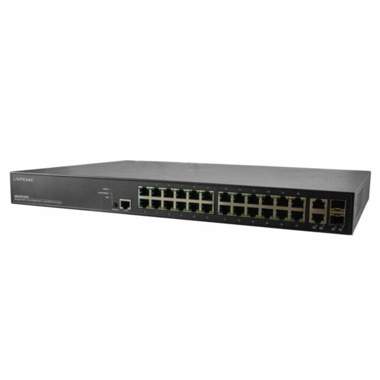 Managed Gigabit Ethernet PoE++ Switch 24 10/100/1000Base-T Ports + 2 100/1000Base-X SFP/RJ-45 Combo Ports