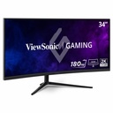 ViewSonic VX3418C-2K 34 Inch 1440p Ultrawide Curved Gaming Monitor, 180Hz and 1ms for Fast Gameplay, FreeSync Premium and HDR10 for Smooth Visuals, Full Ergonomic Adjustability, HDMI, and DisplayPort