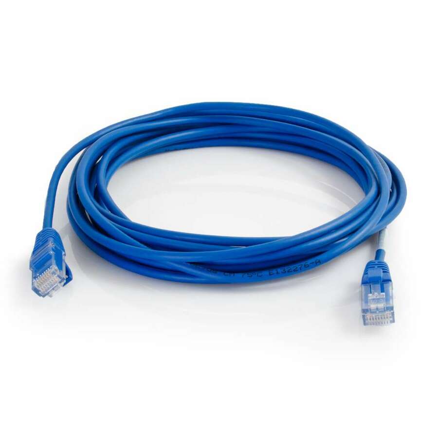 C2G 4ft Cat5e Snagless Unshielded (UTP) Slim Network Patch Cable - Blue