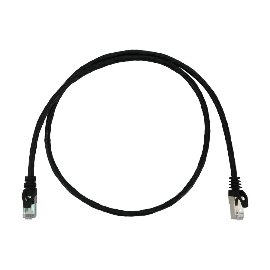Eaton Tripp Lite Series Cat6a 10G Snagless Shielded Slim STP Ethernet Cable (RJ45 M/M), PoE, Black, 3 ft. (0.9 m)