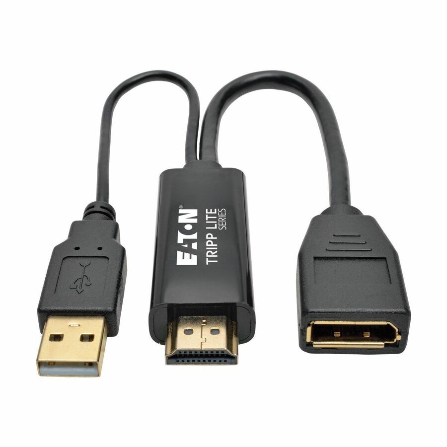 Tripp Lite by Eaton 4K HDMI to DisplayPort Active Adapter Video Converter with USB Power HDMI to DisplayPort (M/F) 4K 30Hz 6-in. (15.24 cm)