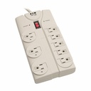 Eaton Tripp Lite Series Protect It! 8-Outlet Surge Protector, 8 ft. Cord with Right-Angle Plug, 1440 Joules, Diagnostic LEDs, Light Gray Housing