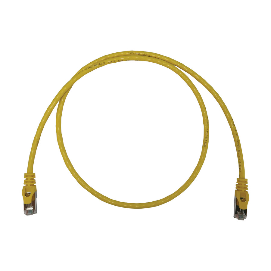 Eaton Tripp Lite Series Cat6a 10G Snagless Shielded Slim STP Ethernet Cable (RJ45 M/M), PoE, Yellow, 3 ft. (0.9 m)