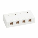 Tripp Lite by Eaton Surface-Mount Box for Keystone Jack 4-Port Wall Celling White