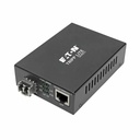 Eaton Tripp Lite Series Gigabit Multimode Fiber to Ethernet Media Converter, PoE+ - International Power Cables, 10/100/1000 LC, 850 nm, 550 m (1,804 ft.)
