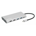 USB-C Dock/Hub with Card Reader and MST, Ports (x10): Ethernet, 4K HDMI (X3), USB-A (x3) and USB-C (x2), With Power Delivery (100W) to 1x USB-C Port (USB-C wall charger/ cable needed), MST = Multi-Stream Transport, Universal for all devices