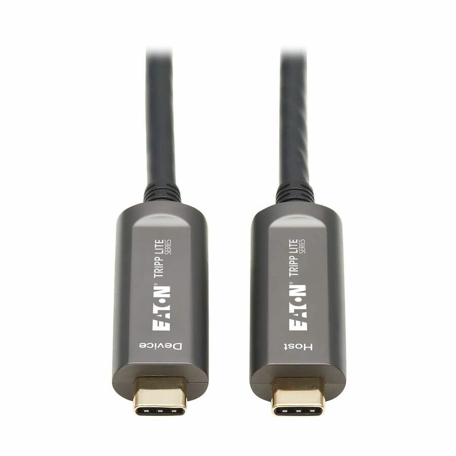 Eaton Tripp Lite Series USB-C AOC Cable (M/M) - USB 3.2 Gen 2 (10 Gbps) Plenum-Rated Fiber Active Optical Cable - Data Only, Backward Compatible, Black, 10 m (33 ft.)