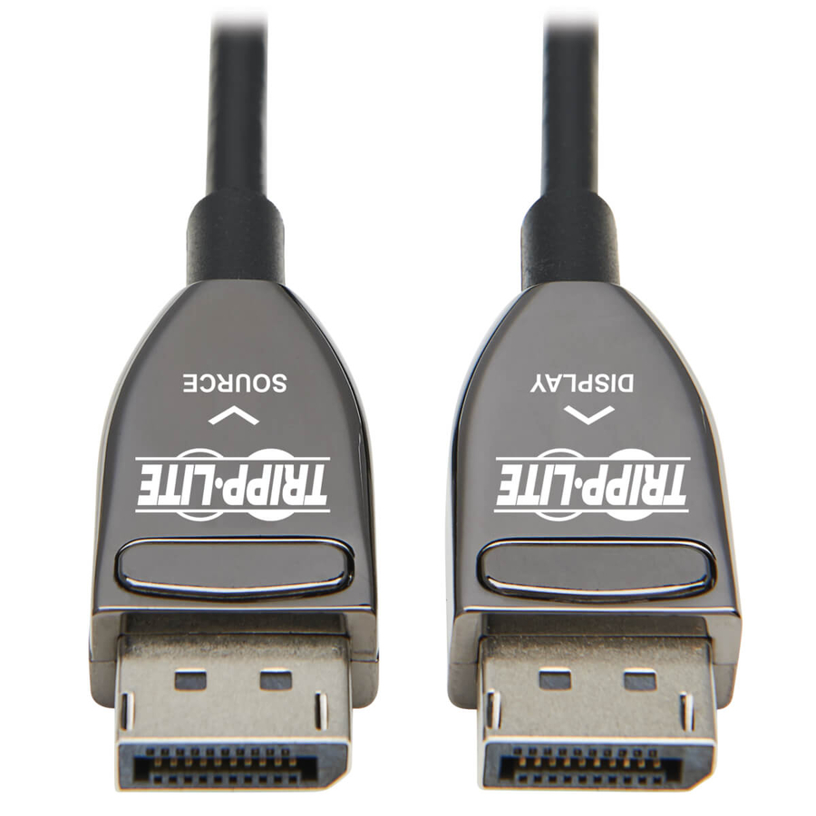 Eaton Tripp Lite Series DisplayPort Active Optical Cable (AOC), 8K 60 Hz (M/M), CL3 Rated, Latching Connectors, Black, 20 m (65 ft.)