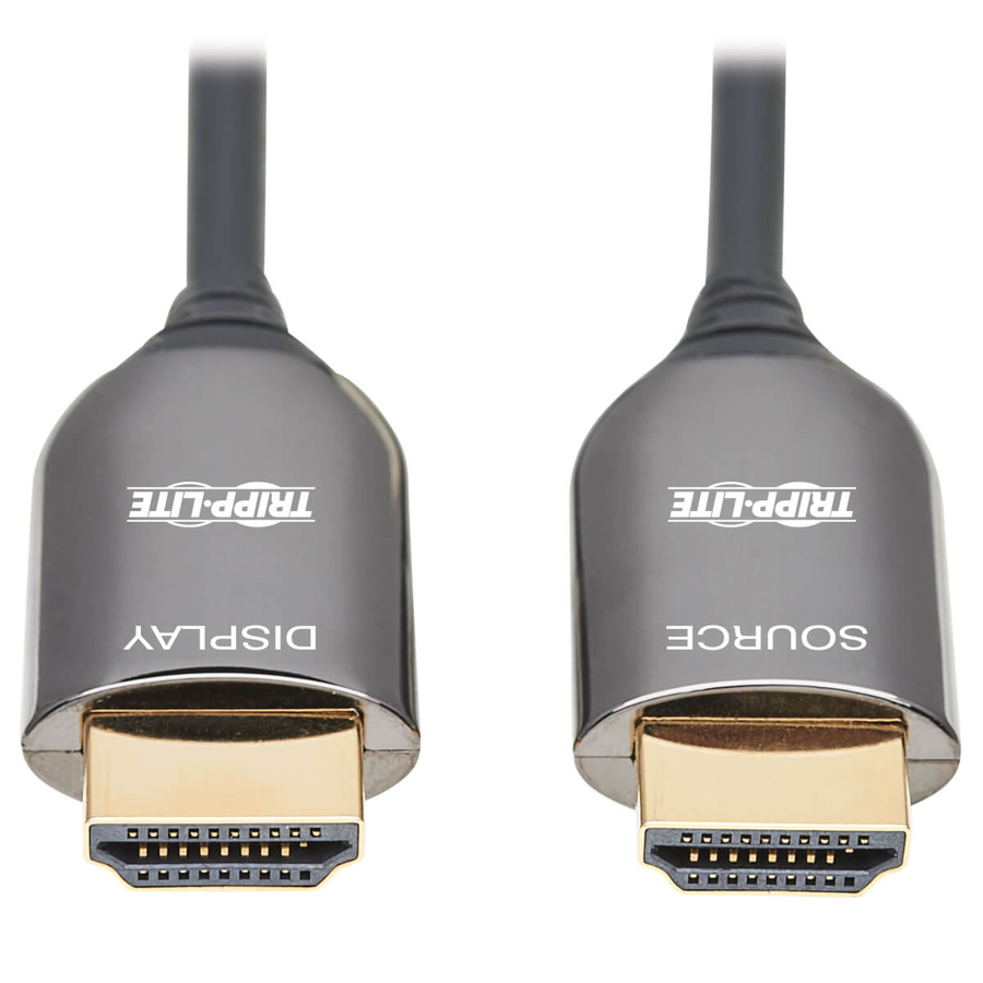 Eaton Tripp Lite Series 8K HDMI Plenum-Rated Fiber Active Optical Cable (AOC) - 8K UHD @ 60 Hz, HDR, M/M, Black, 15 m (49 ft.)
