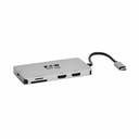 Eaton Tripp Lite Series USB-C Dock, Dual Display - 4K 60 Hz HDMI, USB 3.x (5Gbps) Hub Ports, Memory Card, 100W PD Charging, Gray