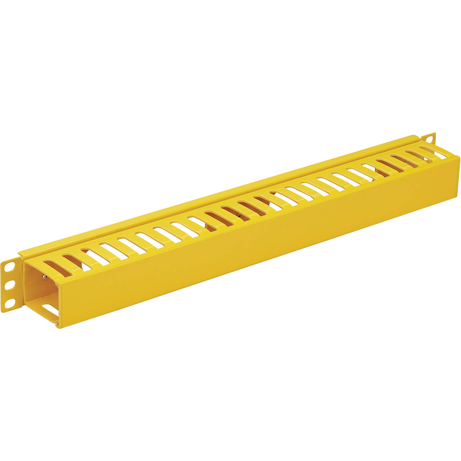 Eaton Tripp Lite Series Horizontal Cable Manager - Finger Duct with Cover, Yellow, 1U