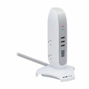 Tripp Lite by Eaton 5-Outlet Surge Protector Tower 3x USB Ports (3.1A Shared) 6 ft. Cord 5-15P Plug 1200 Joules White