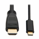 Eaton Tripp Lite Series USB-C to HDMI Active Adapter Cable (M/M), 4K 60 Hz, 4:4:4, HDCP 2.2, Mid-Cable Adapter, Black, 15 ft. (4.6 m)