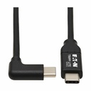 Eaton Tripp Lite Series USB-C Cable (M/M) - USB 2.0, 5A (100W) Rated, Right-Angle Plug, Black, 2 m (6.6 ft.)
