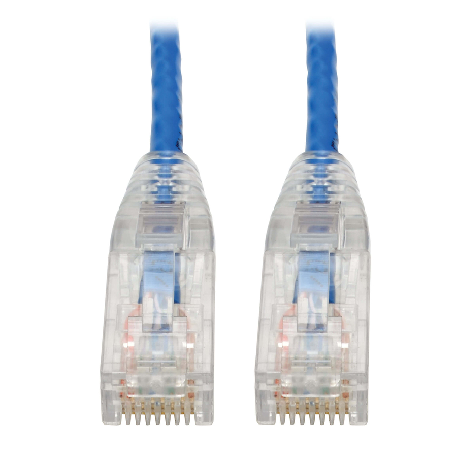 Eaton Tripp Lite Series Cat6 Gigabit Snagless Slim UTP Ethernet Cable (RJ45 M/M), PoE, Blue, 8-in. (20.32 cm)