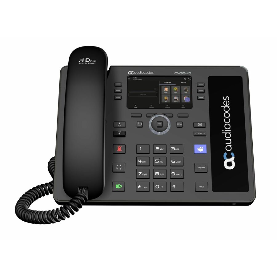 AudioCodes C435HD IP Phone - Corded - Corded - Wall Mountable, Desktop - Black