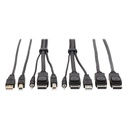 Tripp Lite by Eaton DisplayPort KVM Cable Kit - DP USB 3.5 mm Audio (3xM/3xM) + USB (M/M) + DP (M/M) 4K 6 ft. (1.83 m) Black